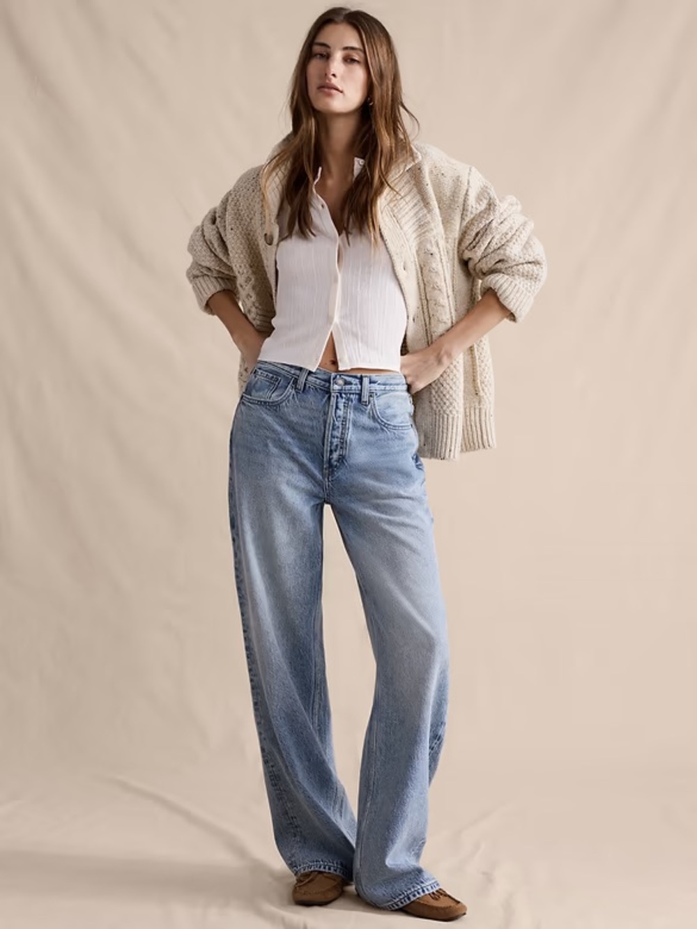 Banana Republic ~ mid rise baggy straight 29L